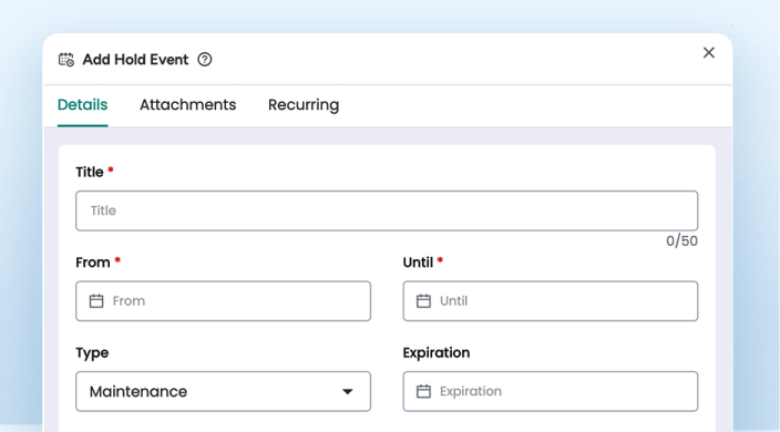 Hold events for complete control