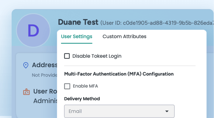 User-specific security settings